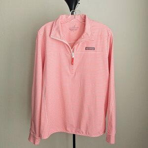 Vineyard Vines Sankaty Shep Striped Half Zip Long Sleeve Sweatshirt Sz L